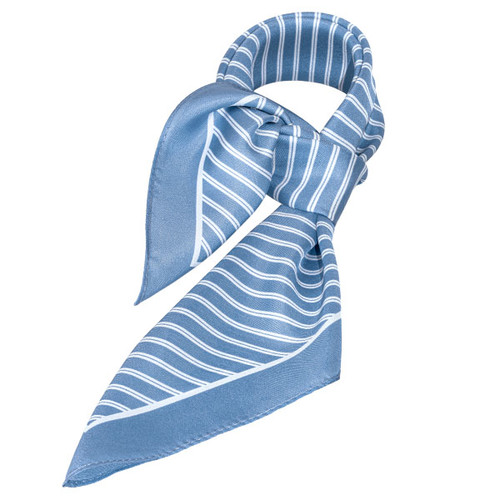 Gestreept zijden sjaaltje Lichtblauw-Wit (1)