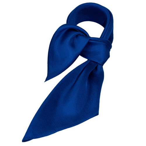 Koningsblauw zijden sjaaltje - Vierkant (1)