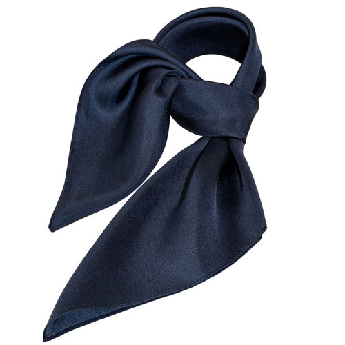 Zijden sjaal donkerblauw - Vierkant (1)