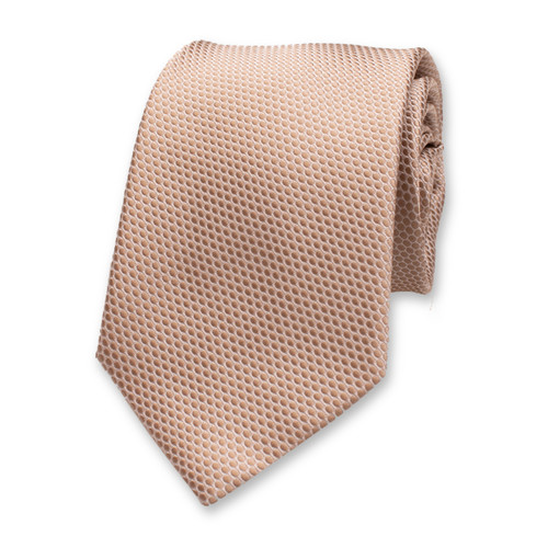 Beige Luxe Stropdas Cirkel Patroon (2)