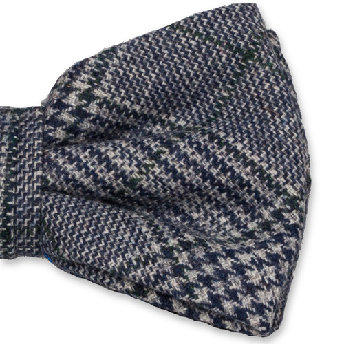 Wollen strik met ruiten blauw (2)