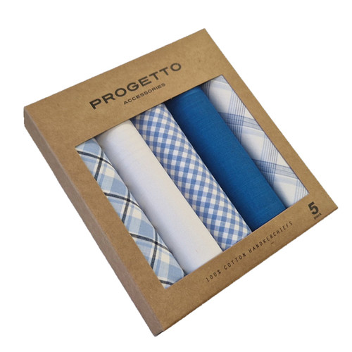 Zakdoeken heren - Hardblauw dessin (1)