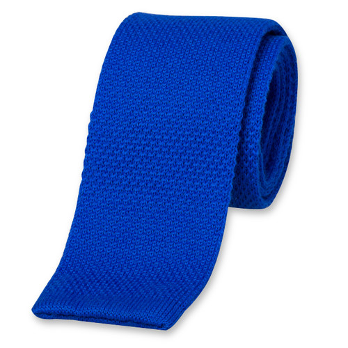 Gebreide koningsblauwe stropdas (1)