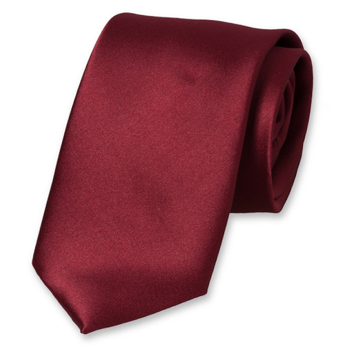 Satijn polyester stropdas bordeaux (1)