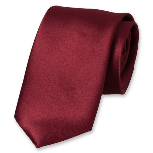 Satijn polyester stropdas bordeaux (1)
