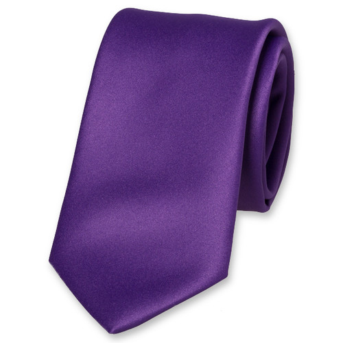 Satijn polyester stropdas paars (1)