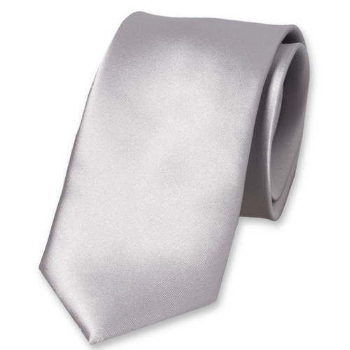 Satijn polyester stropdas grijs (1)
