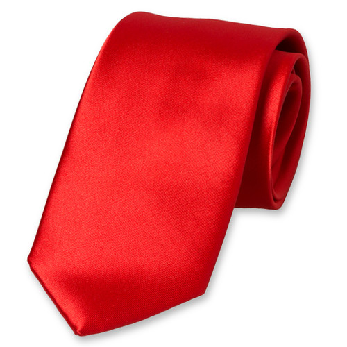 Satijn polyester stropdas rood (1)