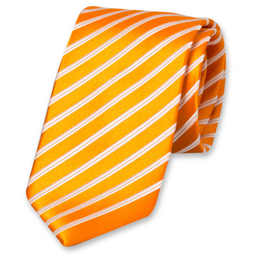 Oranje gestreepte stropdas XL (1)