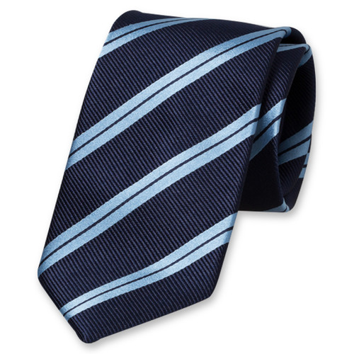 Blauw/ navy gestreepte stropdas XL (1)