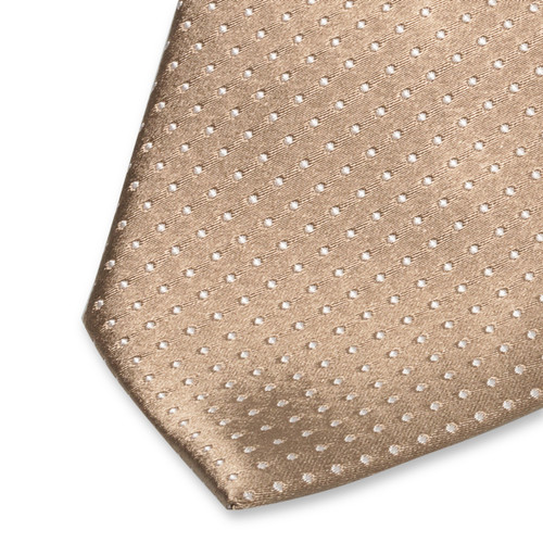 Beige stippen stropdas (2)