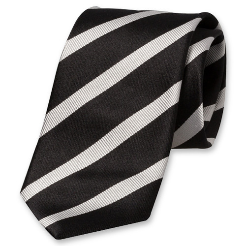 Satijn stropdas zwart/grijs (1)