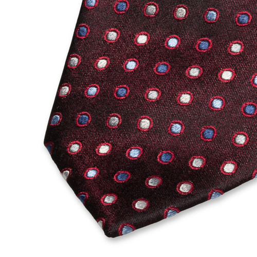 Stropdas met rood/blauw stippendessin (2)