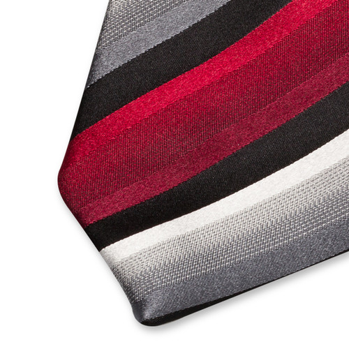 Gestreepte stropdas rood/zwart (2)