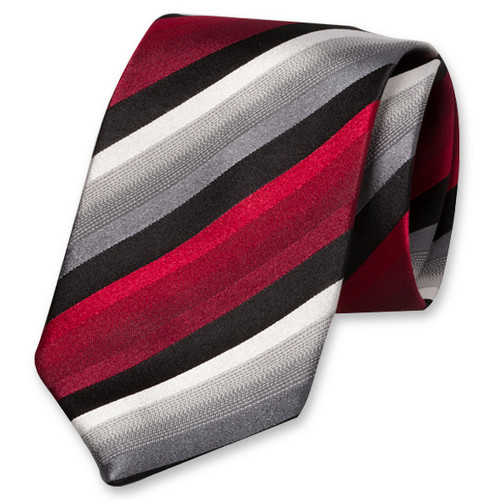 Gestreepte stropdas rood/zwart (1)