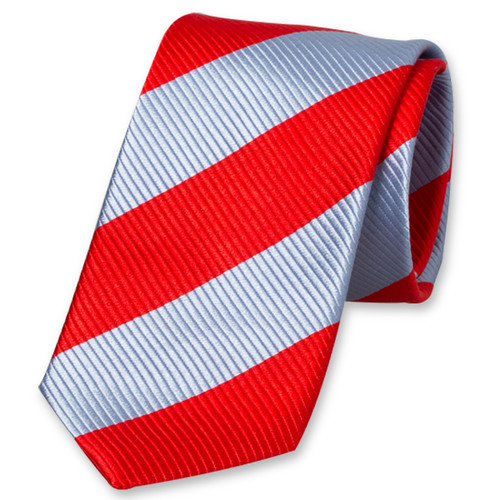 Breed gestreepte stropdas rood/blauw (1)