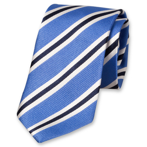 Blauwe stropdas met strependessin (1)