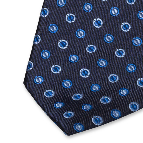 Stropdas donkerblauw met cirkels (2)