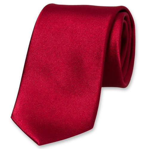 Satijn donkerrode stropdas (1)