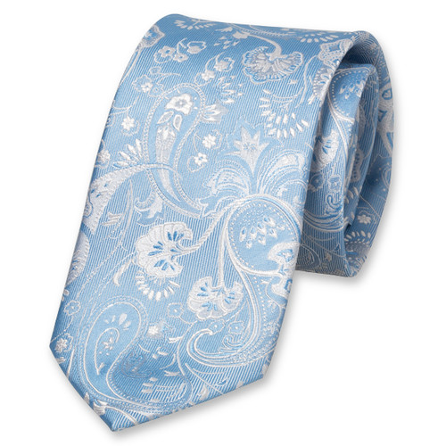 Blauwe paisley stropdas (1)