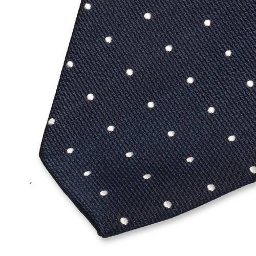 Donkerblauwe stropdas met witte stippen (2)