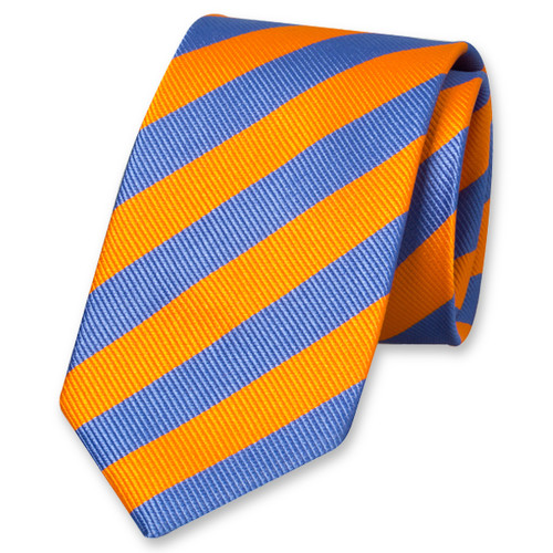 Stropdas blauw/oranje (1)