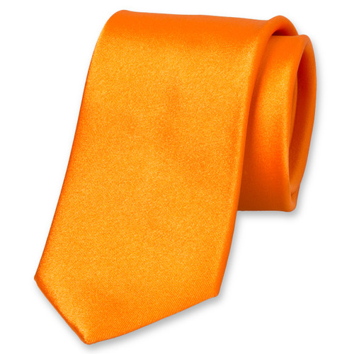 Oranje satijn stropdas (1)