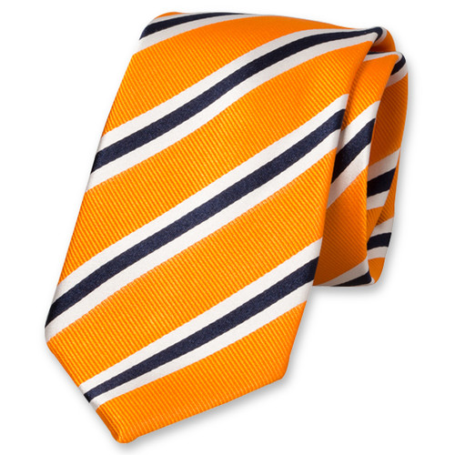 Oranje stropdas met strependessin (1)