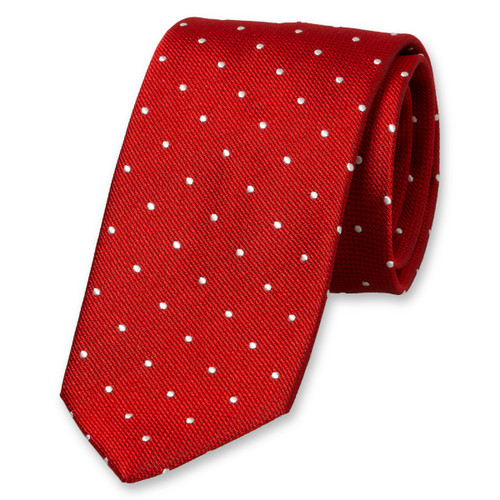 Rode stropdas met witte stippen (1)