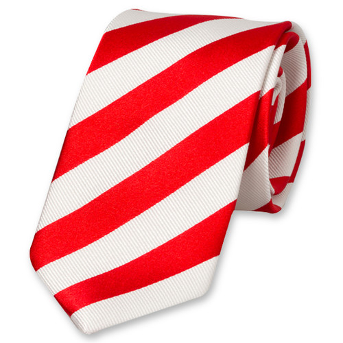 E.L.Cravatte stropdas rood/wit (1)