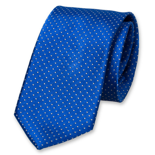 Koningsblauwe stippen stropdas (1)