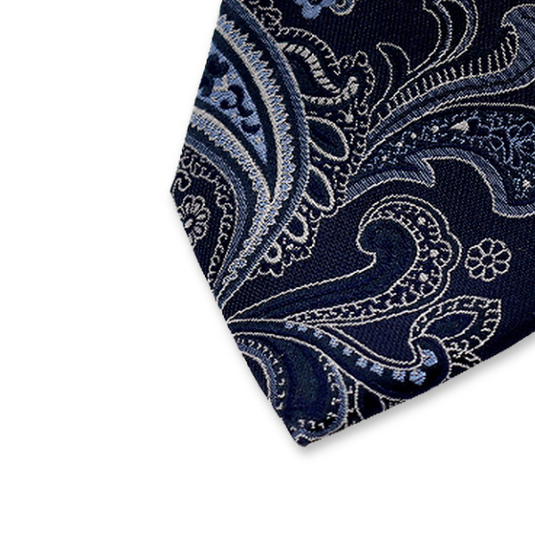 Donkerblauwe Stropdas Paisley (2)