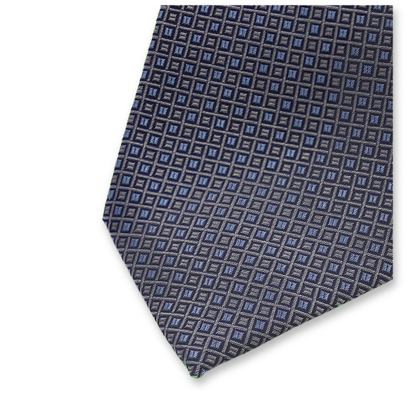 Luxe Stropdas Geblokt Blauw-Grijs (2)