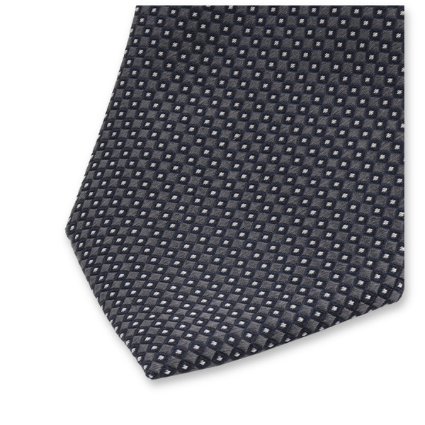 Stropdas Antraciet - Donkerblauw Patroon (2)