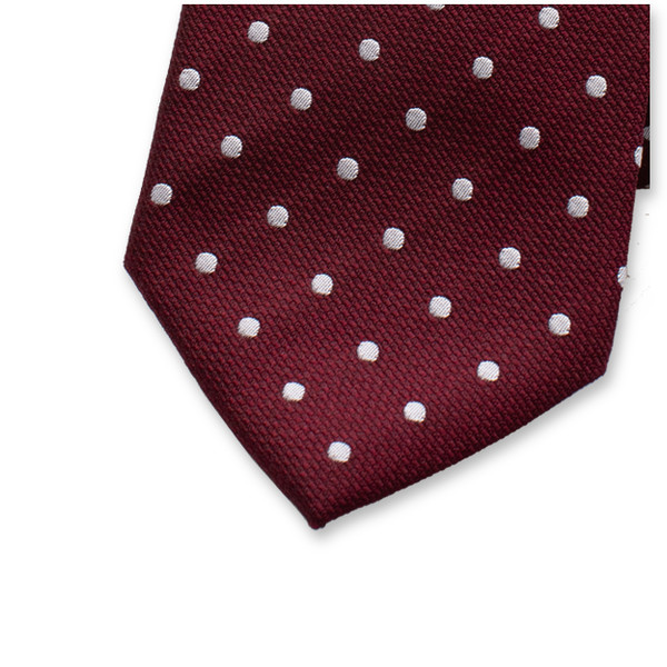 Bordeauxrode stropdas Polkadot (2)