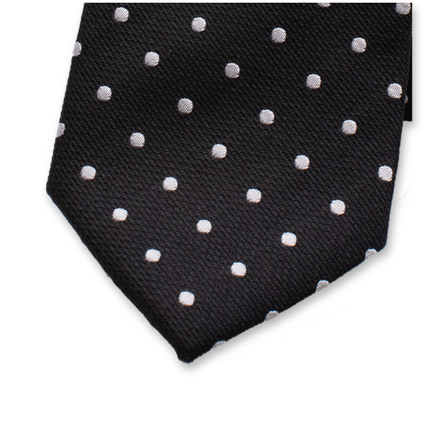 Zwarte stropdas Witte Polkadot (2)