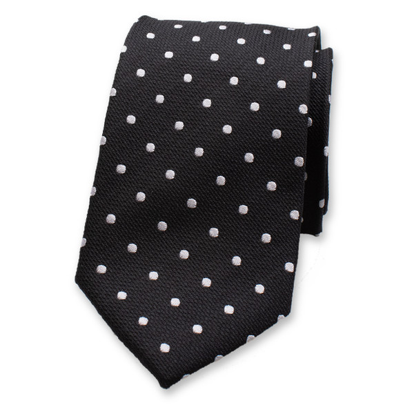 Zwarte stropdas Witte Polkadot (1)