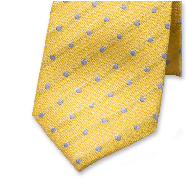 Gele stropdas Lichtblauw Polkadot (2)