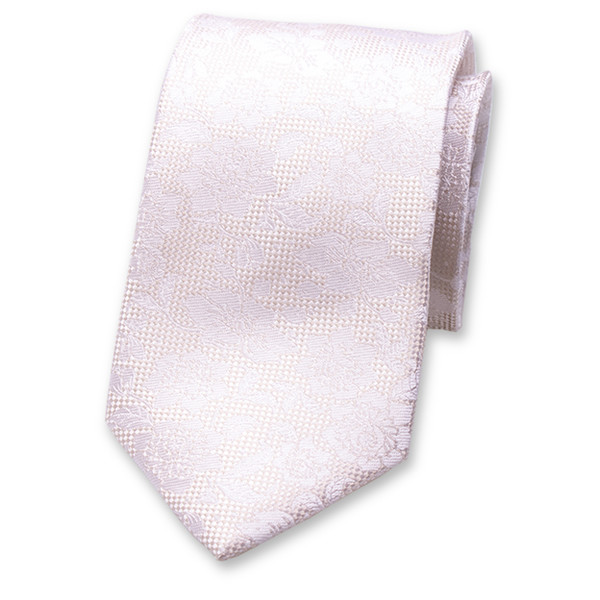 Witte Stropdas Kant Patroon Jacquard (1)