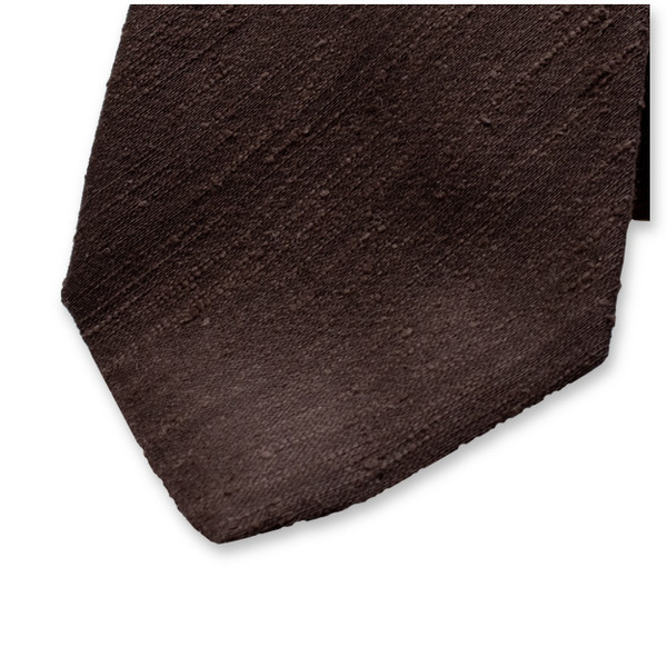 Donkerbruine Stropdas - Italiaans Zijde (2)