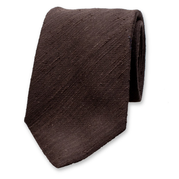 Donkerbruine Stropdas - Italiaans Zijde (1)