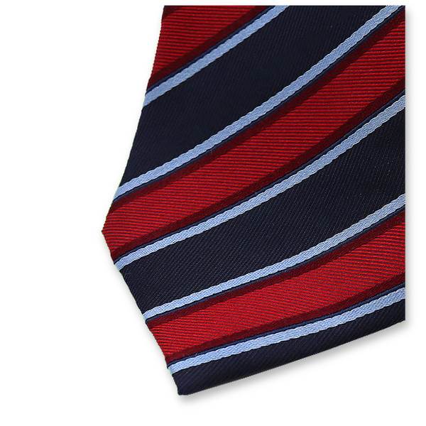 Blauw- - Rood Gestreepte Stropdas (2)