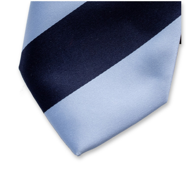 Breed gestreepte stropdas donkerblauw/lichtblauw (2)