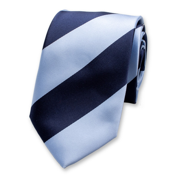 Breed gestreepte stropdas donkerblauw/lichtblauw (1)