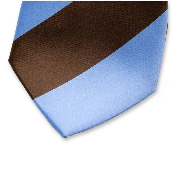 Breed gestreepte stropdas bruin/blauw (2)