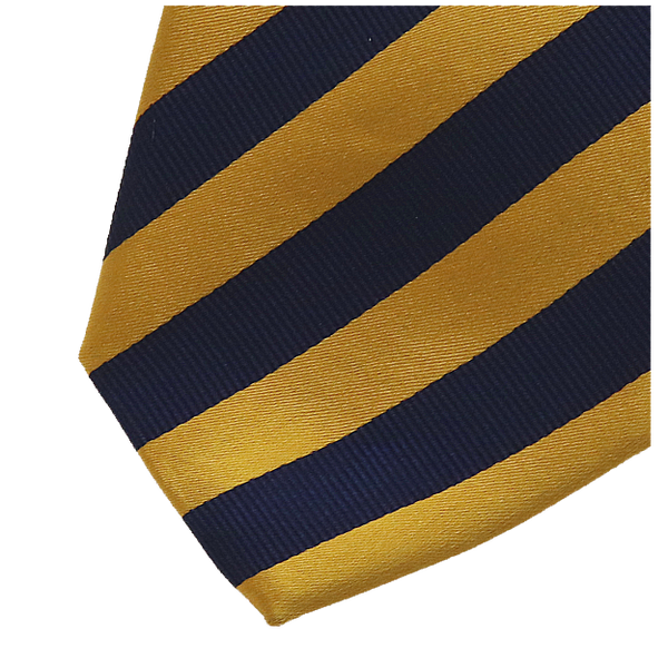 Stropdas donkerblauw/geel (2)