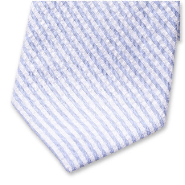 Seersucker Stropdas - Lichtblauw (2)