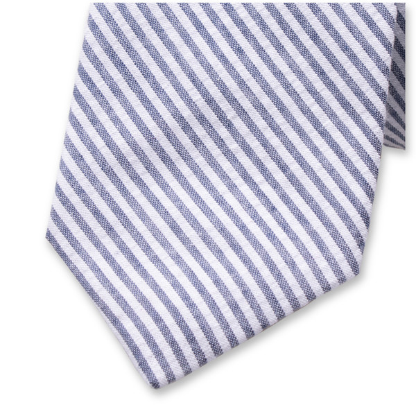 Seersucker Stropdas - Donkerblauw (1)
