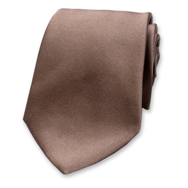 Taupe Stropdas - Italiaans Satijnzijde (1)