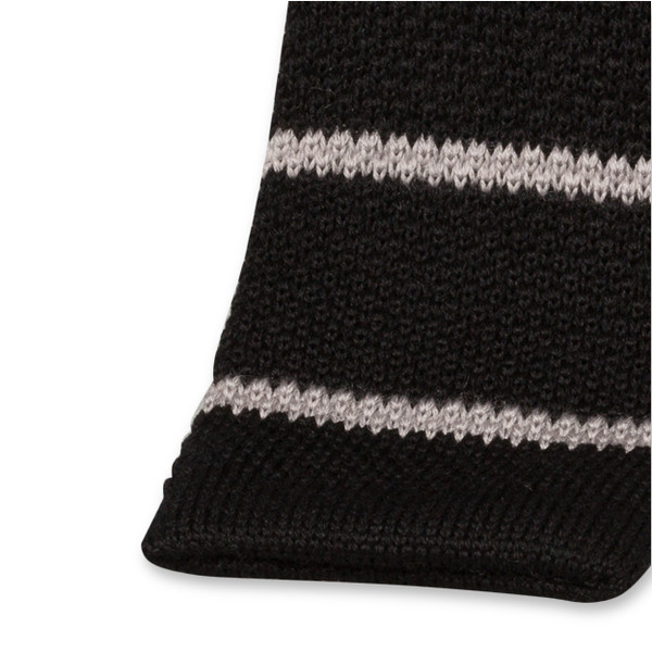 Gebreide gestreepte stropdas zwart (2)